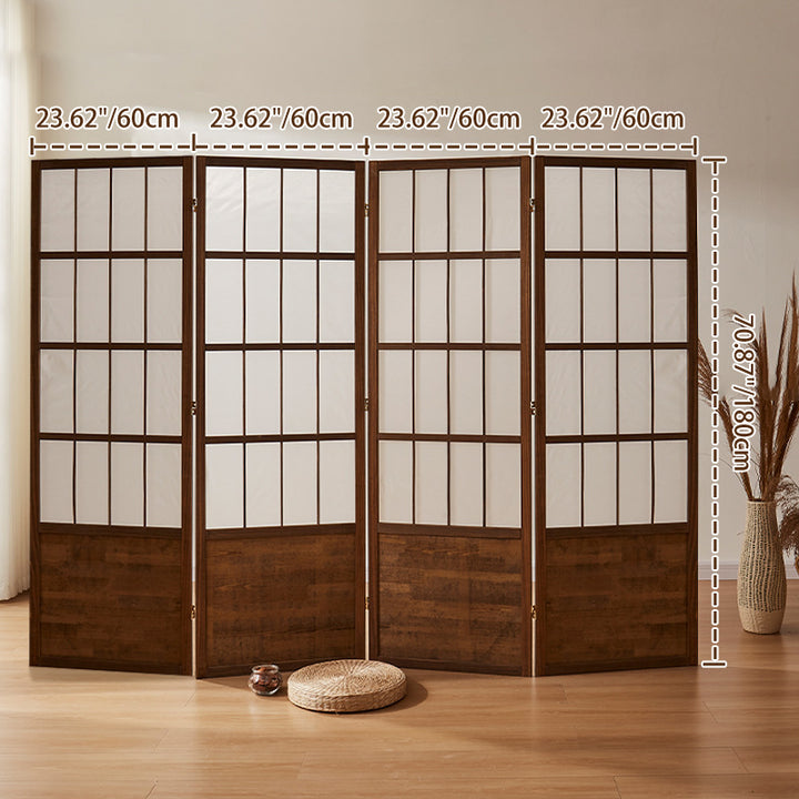 Traditional Chinese Pine Wood Non-woven Fabric Rectangular Room Divider Folding For Living Room