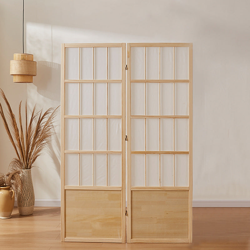 Traditional Chinese Pine Wood Non-woven Fabric Rectangular Room Divider Folding For Living Room