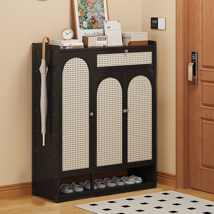 Modern Minimalist Nan Bamboo ABS MDF Rectangular Shoe Storage 8-Tier For Entryway
