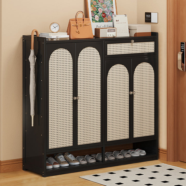 Modern Minimalist Nan Bamboo ABS MDF Rectangular Shoe Storage 8-Tier For Entryway