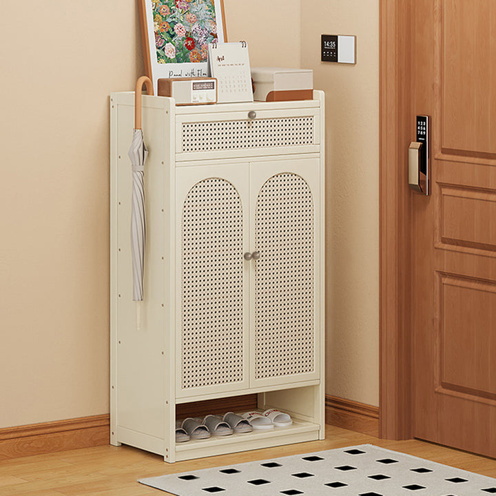 Modern Minimalist Nan Bamboo ABS MDF Rectangular Shoe Storage 8-Tier For Entryway