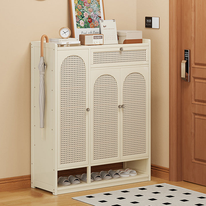 Modern Minimalist Nan Bamboo ABS MDF Rectangular Shoe Storage 8-Tier For Entryway