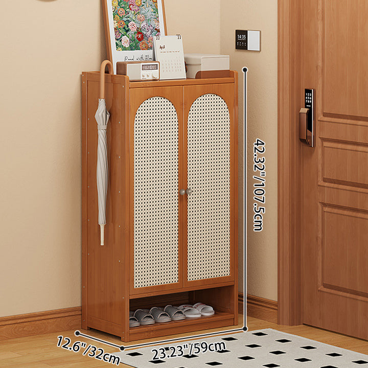 Modern Minimalist Nan Bamboo ABS MDF Rectangular Shoe Storage 8-Tier For Entryway