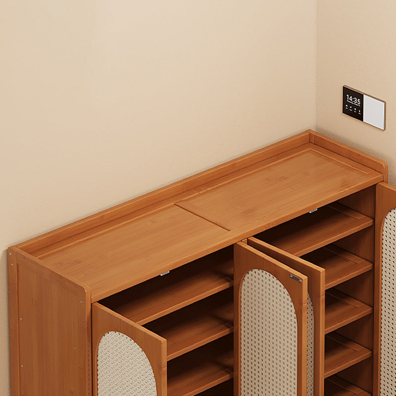 Modern Minimalist Nan Bamboo ABS MDF Rectangular Shoe Storage 8-Tier For Entryway