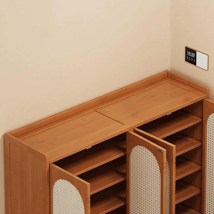 Modern Minimalist Nan Bamboo ABS MDF Rectangular Shoe Storage 8-Tier For Entryway