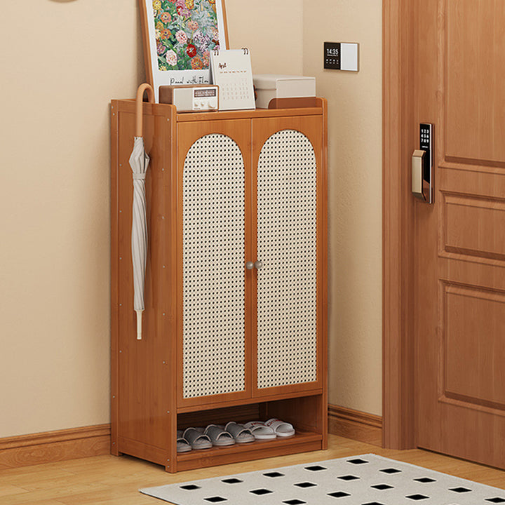 Modern Minimalist Nan Bamboo ABS MDF Rectangular Shoe Storage 8-Tier For Entryway