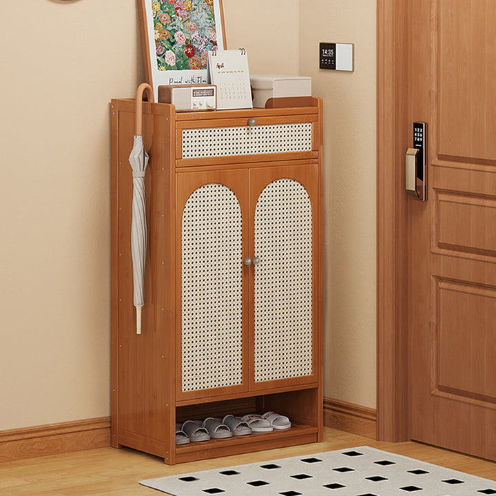 Modern Minimalist Nan Bamboo ABS MDF Rectangular Shoe Storage 8-Tier For Entryway