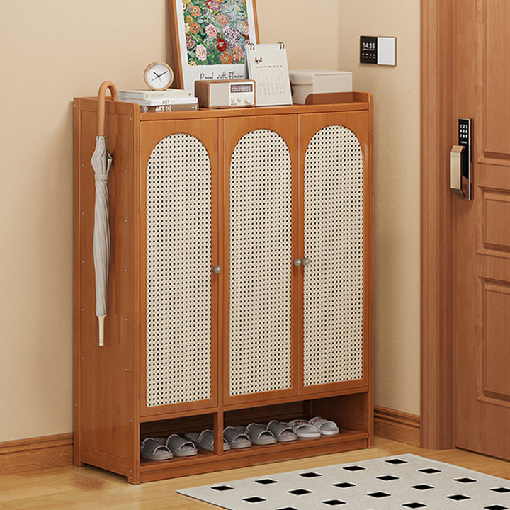 Modern Minimalist Nan Bamboo ABS MDF Rectangular Shoe Storage 8-Tier For Entryway