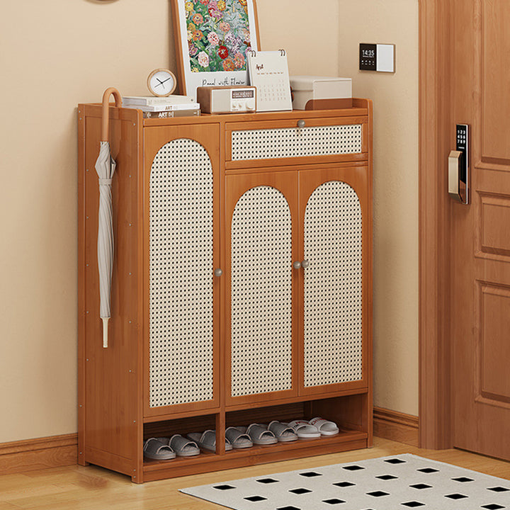 Modern Minimalist Nan Bamboo ABS MDF Rectangular Shoe Storage 8-Tier For Entryway
