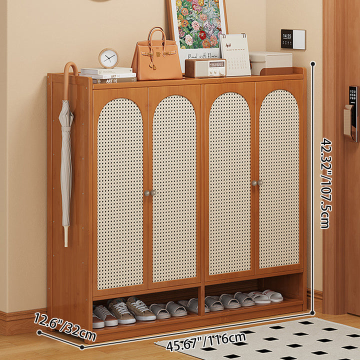 Modern Minimalist Nan Bamboo ABS MDF Rectangular Shoe Storage 8-Tier For Entryway
