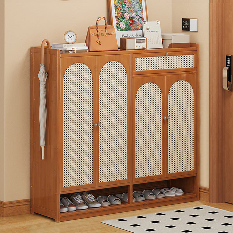 Modern Minimalist Nan Bamboo ABS MDF Rectangular Shoe Storage 8-Tier For Entryway