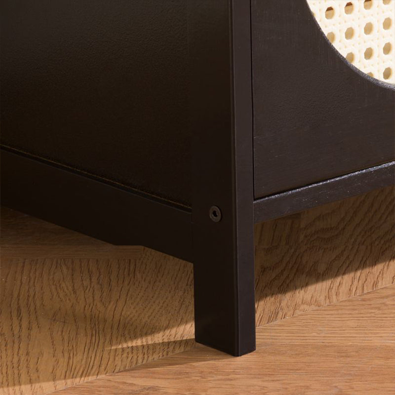 Modern Minimalist Nan Bamboo MDF Plastic Rattan Rectangular Weaving Storage Cabinet 5-Tier For Living Room