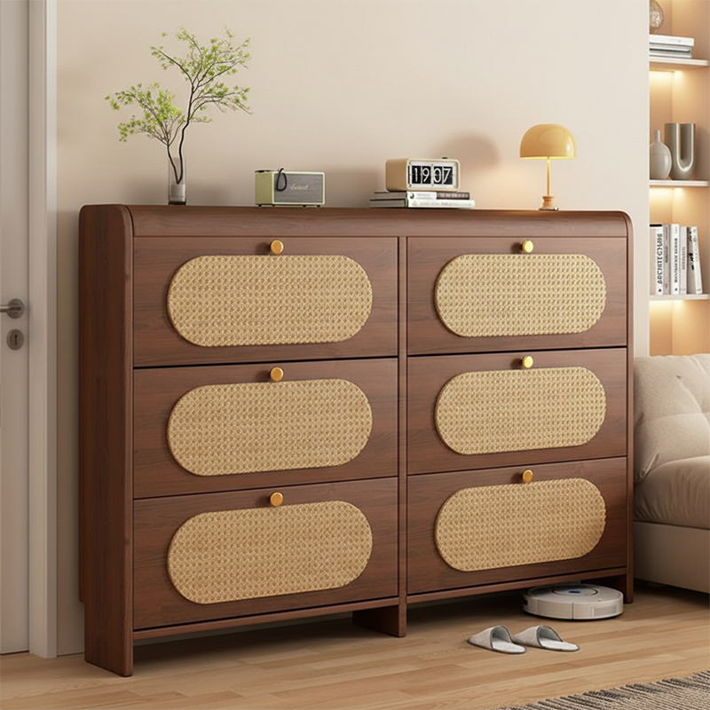 Almacenamiento de Zapatos Rectangular de Plástico HDF Retro Contemporáneo con 6 Gabinetes para la Entrada 