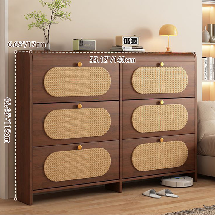 Almacenamiento de Zapatos Rectangular de Plástico HDF Retro Contemporáneo con 6 Gabinetes para la Entrada 