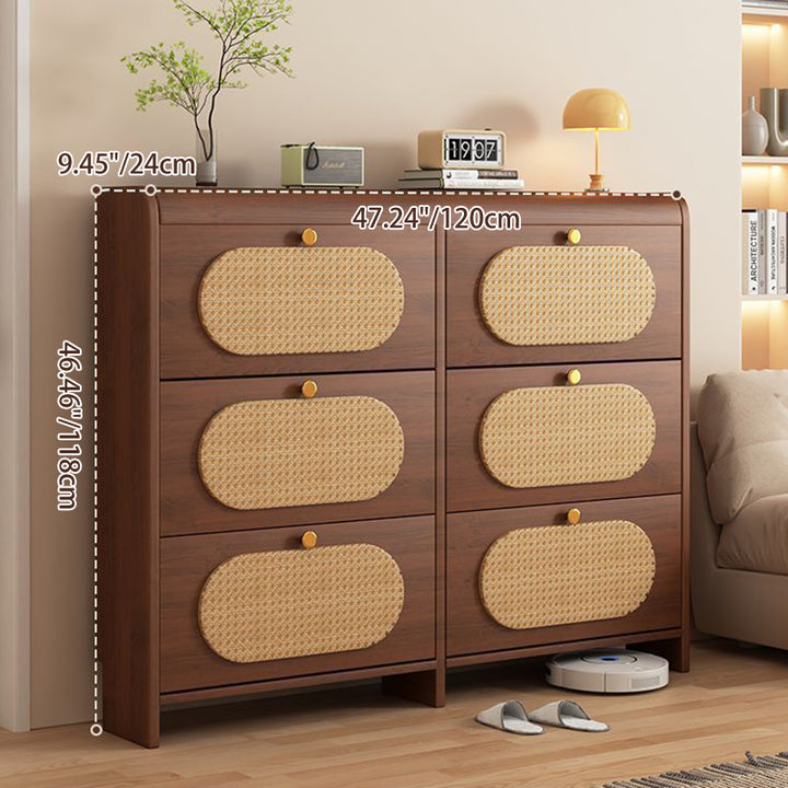 Almacenamiento de Zapatos Rectangular de Plástico HDF Retro Contemporáneo con 6 Gabinetes para la Entrada 