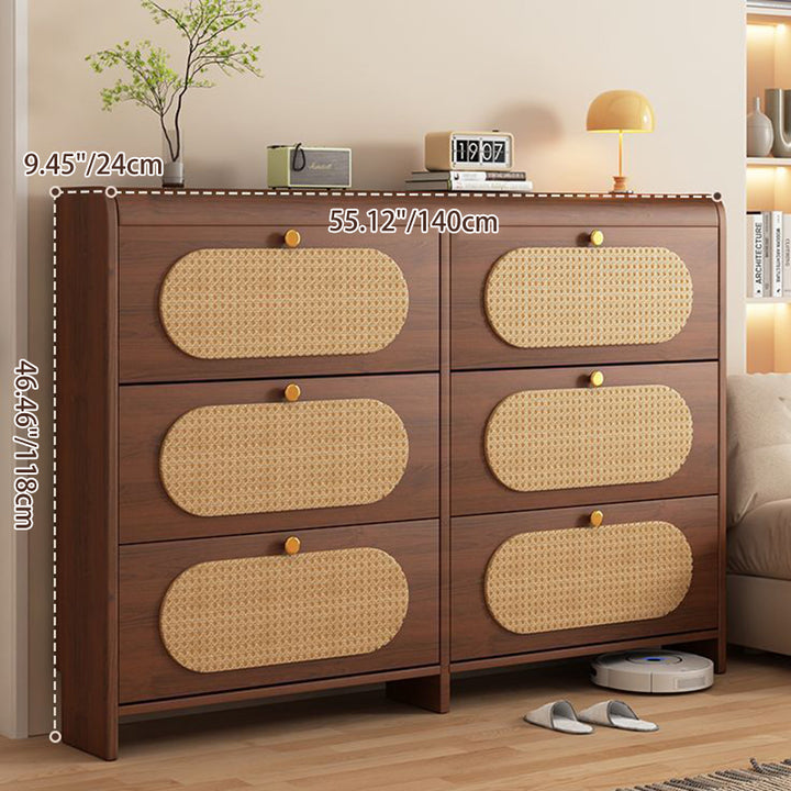 Almacenamiento de Zapatos Rectangular de Plástico HDF Retro Contemporáneo con 6 Gabinetes para la Entrada 