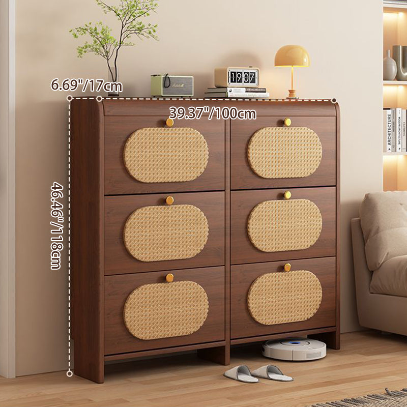 Almacenamiento de Zapatos Rectangular de Plástico HDF Retro Contemporáneo con 6 Gabinetes para la Entrada 