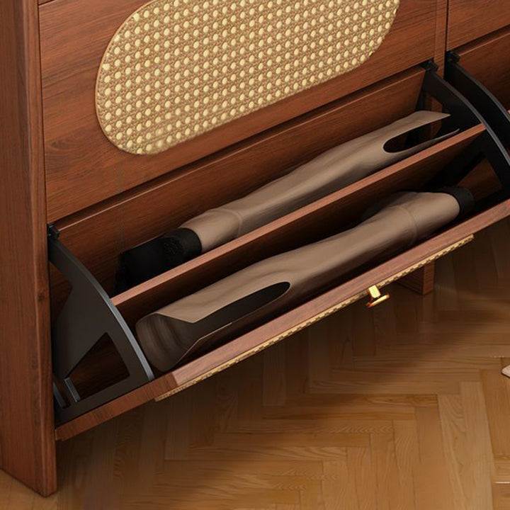 Almacenamiento de Zapatos Rectangular de Plástico HDF Retro Contemporáneo con 6 Gabinetes para la Entrada 