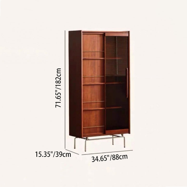 Estantería rectangular de vidrio de acero inoxidable de madera de pino retro contemporánea 7/8-Cabinet Bafle extraíble para sala de estar 