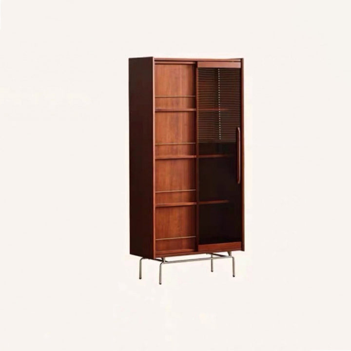 Estantería rectangular de vidrio de acero inoxidable de madera de pino retro contemporánea 7/8-Cabinet Bafle extraíble para sala de estar 