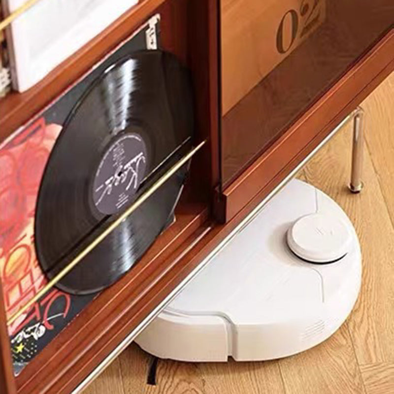 Estantería rectangular de vidrio de acero inoxidable de madera de pino retro contemporánea 7/8-Cabinet Bafle extraíble para sala de estar 