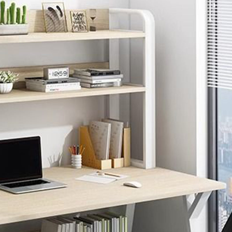 Bureaux rectangulaires en acier au carbone HDF au style minimaliste moderne, avec étagères de rangement à 4 niveaux pour bureau à domicile 
