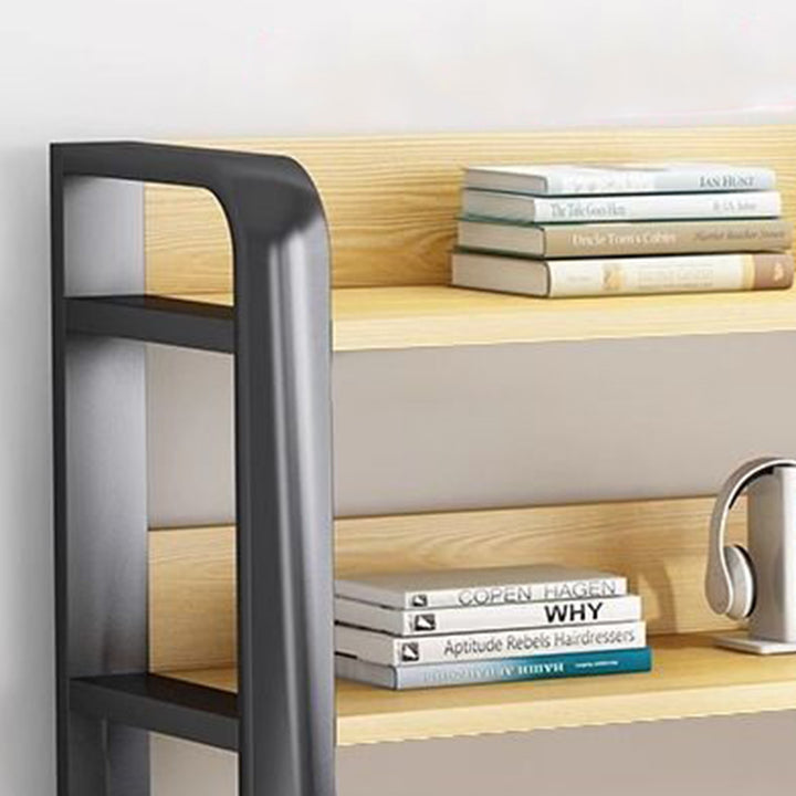 Bureaux rectangulaires en acier au carbone HDF au style minimaliste moderne, avec étagères de rangement à 4 niveaux pour bureau à domicile 