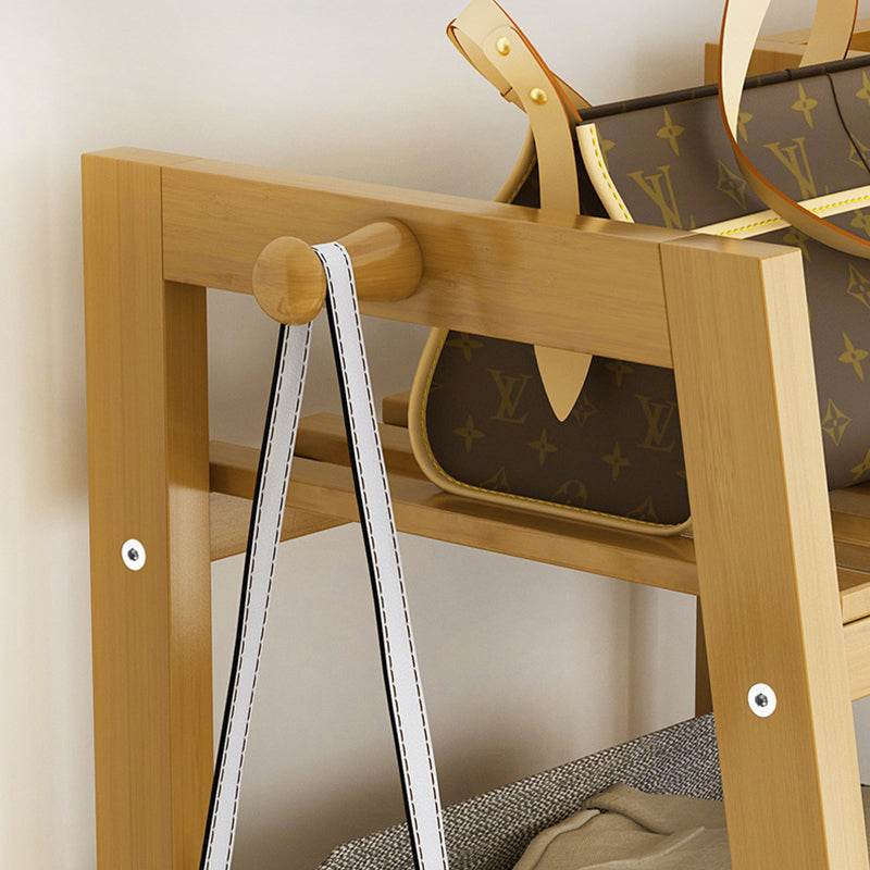 Modern Minimalist Nan Bamboo Rectangular Hall Tree 5-Tier Multi-Function Rack For Bedroom
