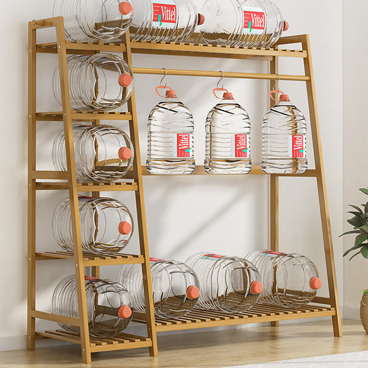 Modern Minimalist Nan Bamboo Rectangular Hall Tree 5-Tier Multi-Function Rack For Bedroom