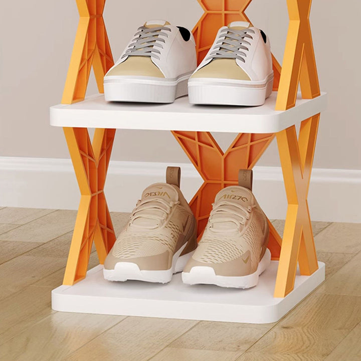 Diseño moderno minimalista PP rectangular para almacenamiento de zapatos de 8 niveles que ahorra espacio para la entrada 