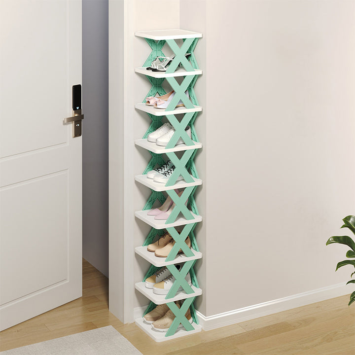 Moderner minimalistischer PP-Rechteck-Schuhspeicher 8-stufiges platzsparendes Design für den Eingangsbereich 