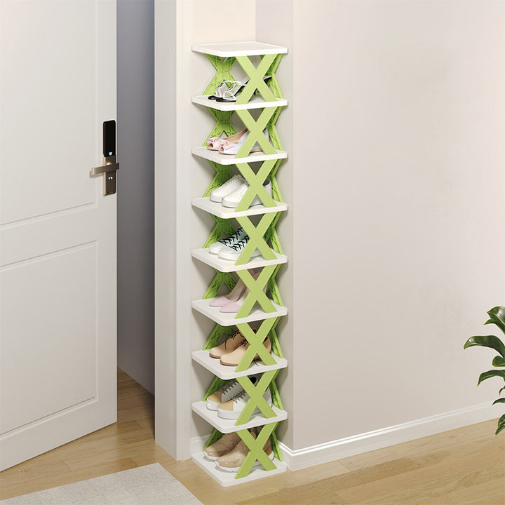 Moderner minimalistischer PP-Rechteck-Schuhspeicher 8-stufiges platzsparendes Design für den Eingangsbereich 