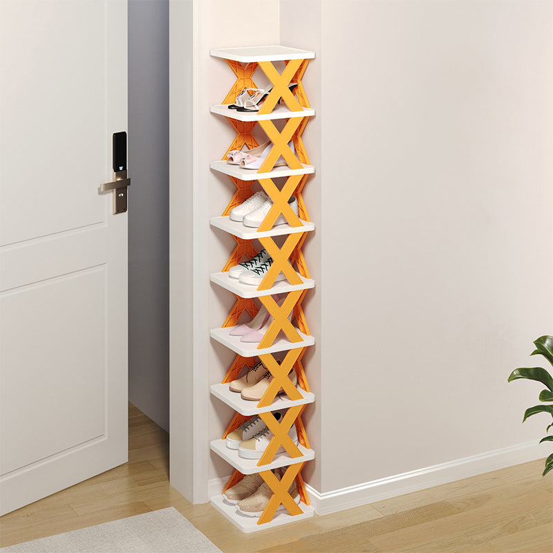 Diseño moderno minimalista PP rectangular para almacenamiento de zapatos de 8 niveles que ahorra espacio para la entrada 