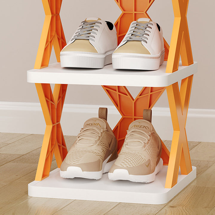 Diseño moderno minimalista PP rectangular para almacenamiento de zapatos de 8 niveles que ahorra espacio para la entrada 