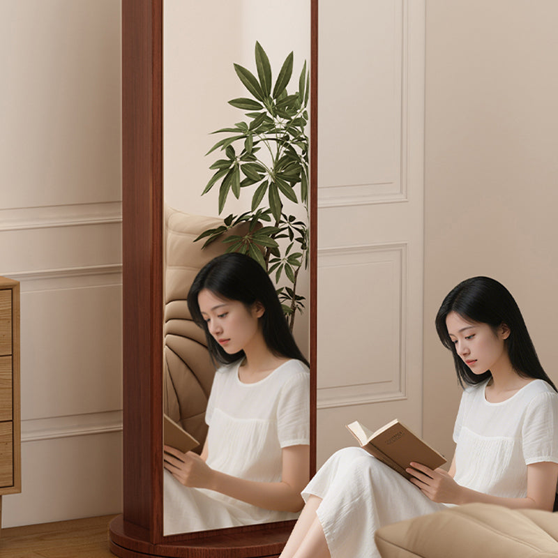 رف كتب مقوس من MDF وزجاج بتصميم عصري بسيط، 5 طبقات، مرآة كاملة الطول، تخزين دوّار لغرفة النوم وغرفة المعيشة 