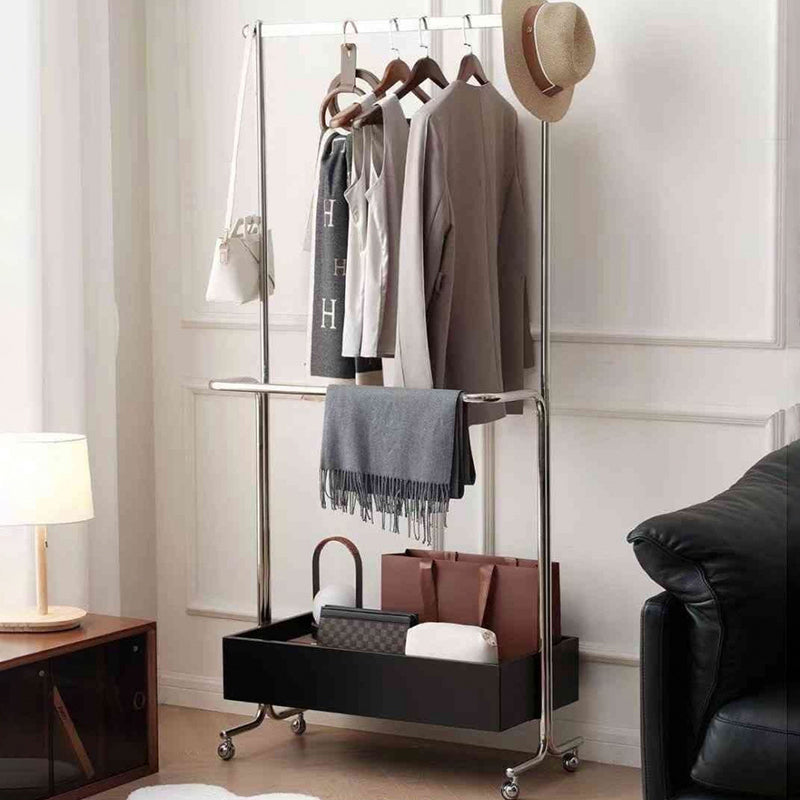 Arbre de hall rectangulaire moderne milieu de siècle en MDF et acier inoxydable, 1 armoire, mobile, pour chambre et salon 
