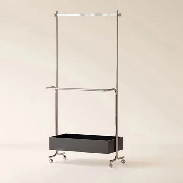 Arbre de hall rectangulaire moderne milieu de siècle en MDF et acier inoxydable, 1 armoire, mobile, pour chambre et salon 