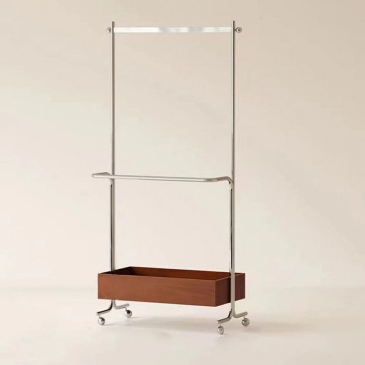 Arbre de hall rectangulaire moderne milieu de siècle en MDF et acier inoxydable, 1 armoire, mobile, pour chambre et salon 