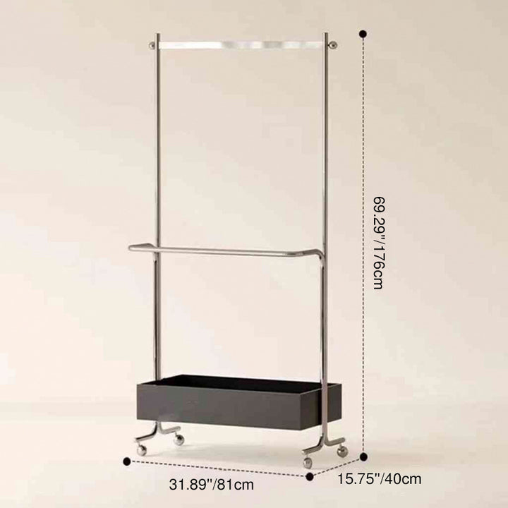 Arbre de hall rectangulaire moderne milieu de siècle en MDF et acier inoxydable, 1 armoire, mobile, pour chambre et salon 