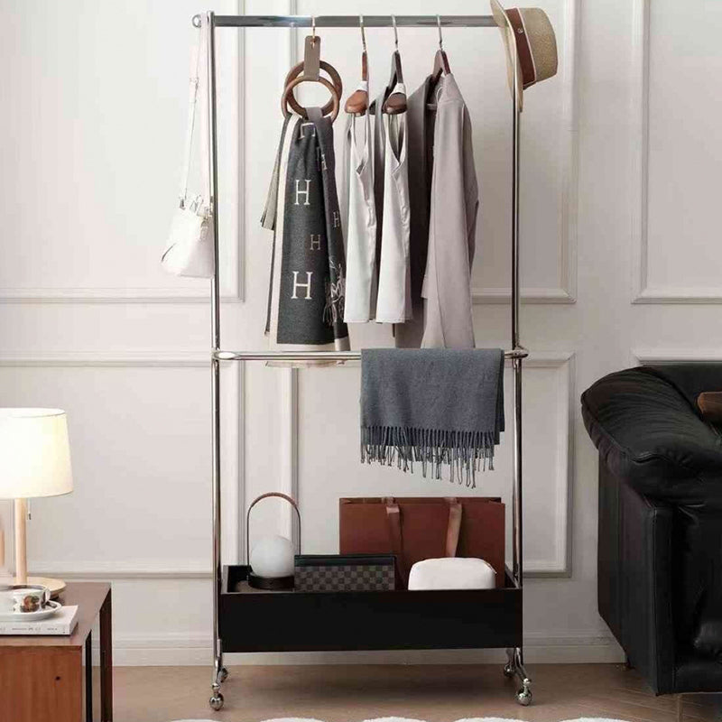 Arbre de hall rectangulaire moderne milieu de siècle en MDF et acier inoxydable, 1 armoire, mobile, pour chambre et salon 