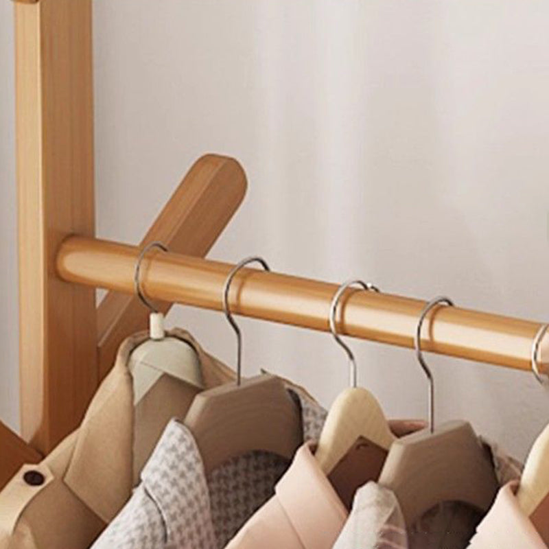 Modern Minimalist Nan Bamboo Rectangular Hall Tree 2-Cabinet Storage Rack For Bedroom &amp; Living Room