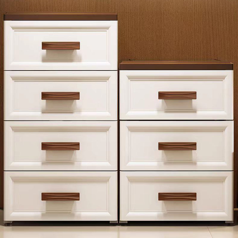 Modern Minimalist PP Rectangular Storage Cabinet 3/4/5/6-Drawer Movable Versatile Organizer For Living Room &amp; Bedroom