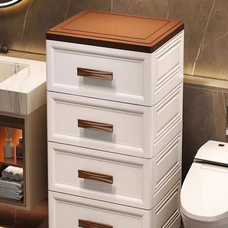 Modern Minimalist PP Rectangular Storage Cabinet 3/4/5/6-Drawer Movable Versatile Organizer For Living Room &amp; Bedroom