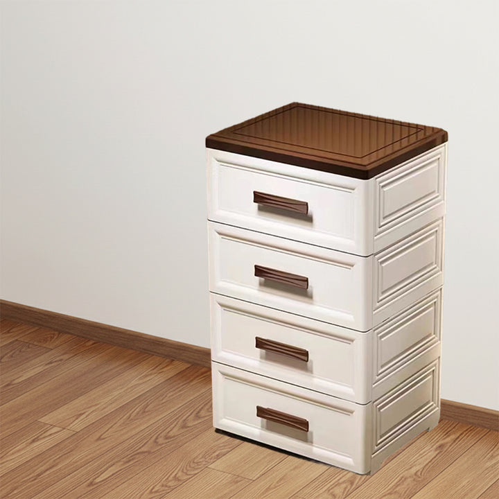 Modern Minimalist PP Rectangular Storage Cabinet 3/4/5/6-Drawer Movable Versatile Organizer For Living Room &amp; Bedroom