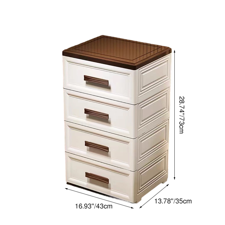 Modern Minimalist PP Rectangular Storage Cabinet 3/4/5/6-Drawer Movable Versatile Organizer For Living Room &amp; Bedroom