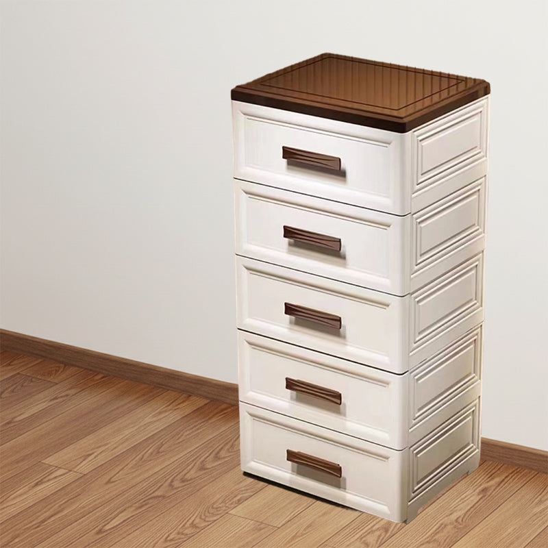 Modern Minimalist PP Rectangular Storage Cabinet 3/4/5/6-Drawer Movable Versatile Organizer For Living Room &amp; Bedroom