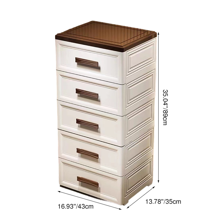 Modern Minimalist PP Rectangular Storage Cabinet 3/4/5/6-Drawer Movable Versatile Organizer For Living Room &amp; Bedroom