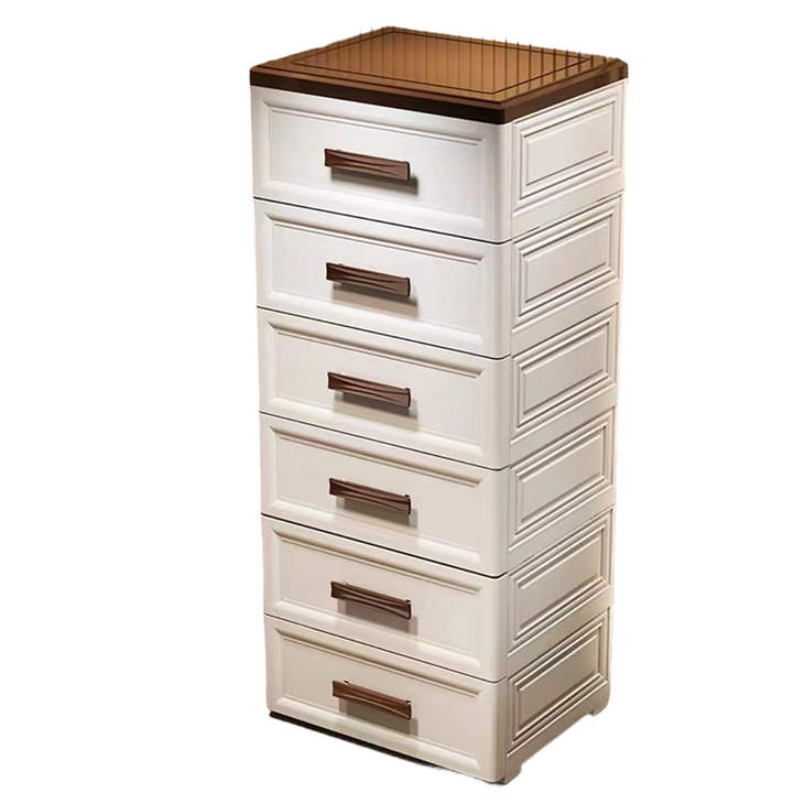 Modern Minimalist PP Rectangular Storage Cabinet 3/4/5/6-Drawer Movable Versatile Organizer For Living Room &amp; Bedroom