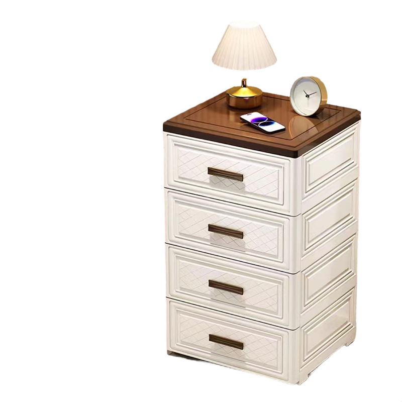 Modern Minimalist PP Rectangular Storage Cabinet 3/4/5/6-Drawer Movable Versatile Organizer For Living Room &amp; Bedroom