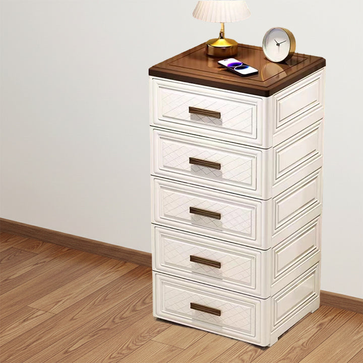 Modern Minimalist PP Rectangular Storage Cabinet 3/4/5/6-Drawer Movable Versatile Organizer For Living Room &amp; Bedroom